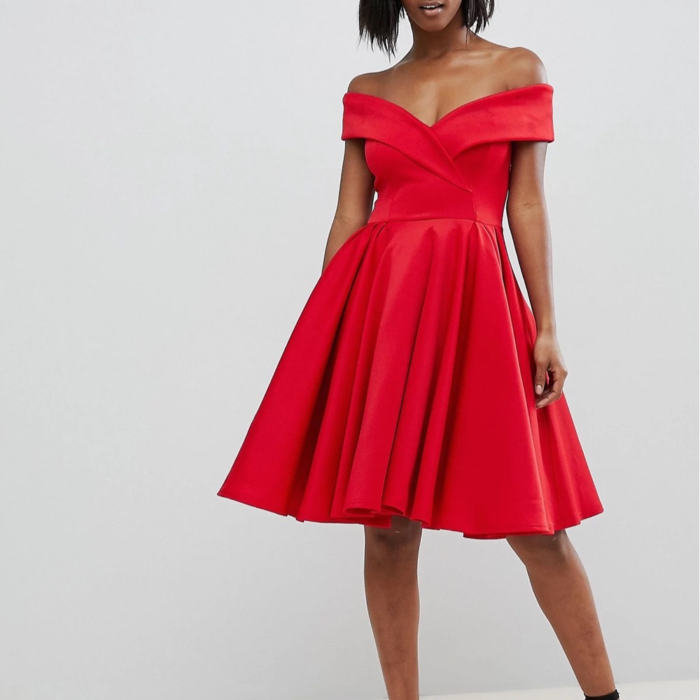 asos red skater dress Dresses | Asos Design Scuba Skater Dress Red